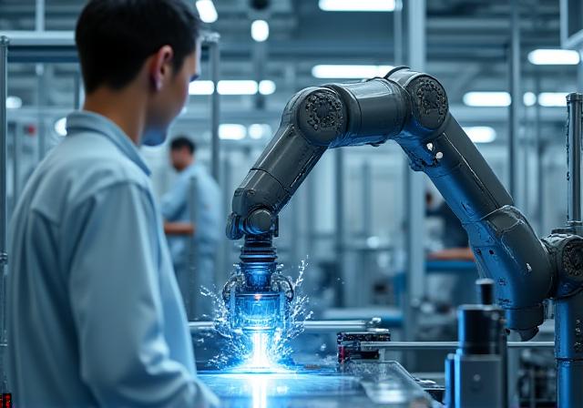 Robot collaborativi in una fabbrica moderna